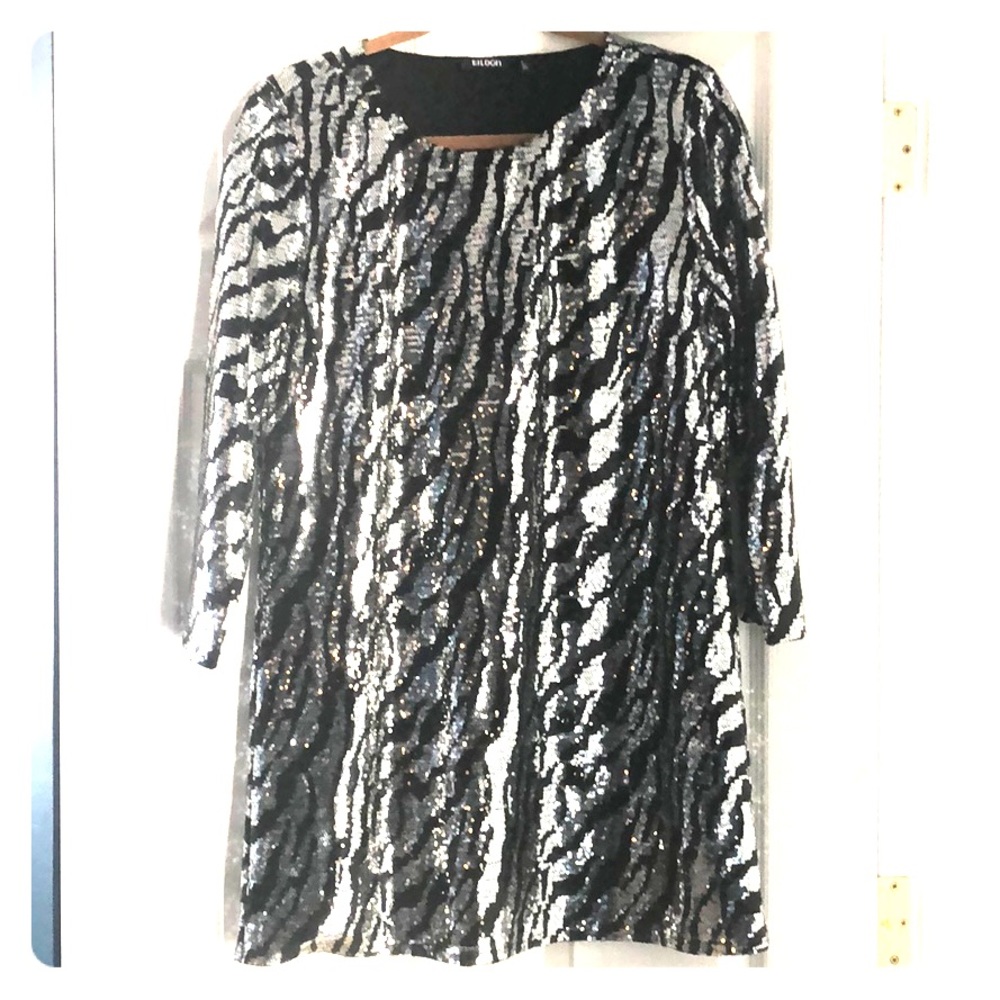 Long sleeve, sequins, cocktail dress